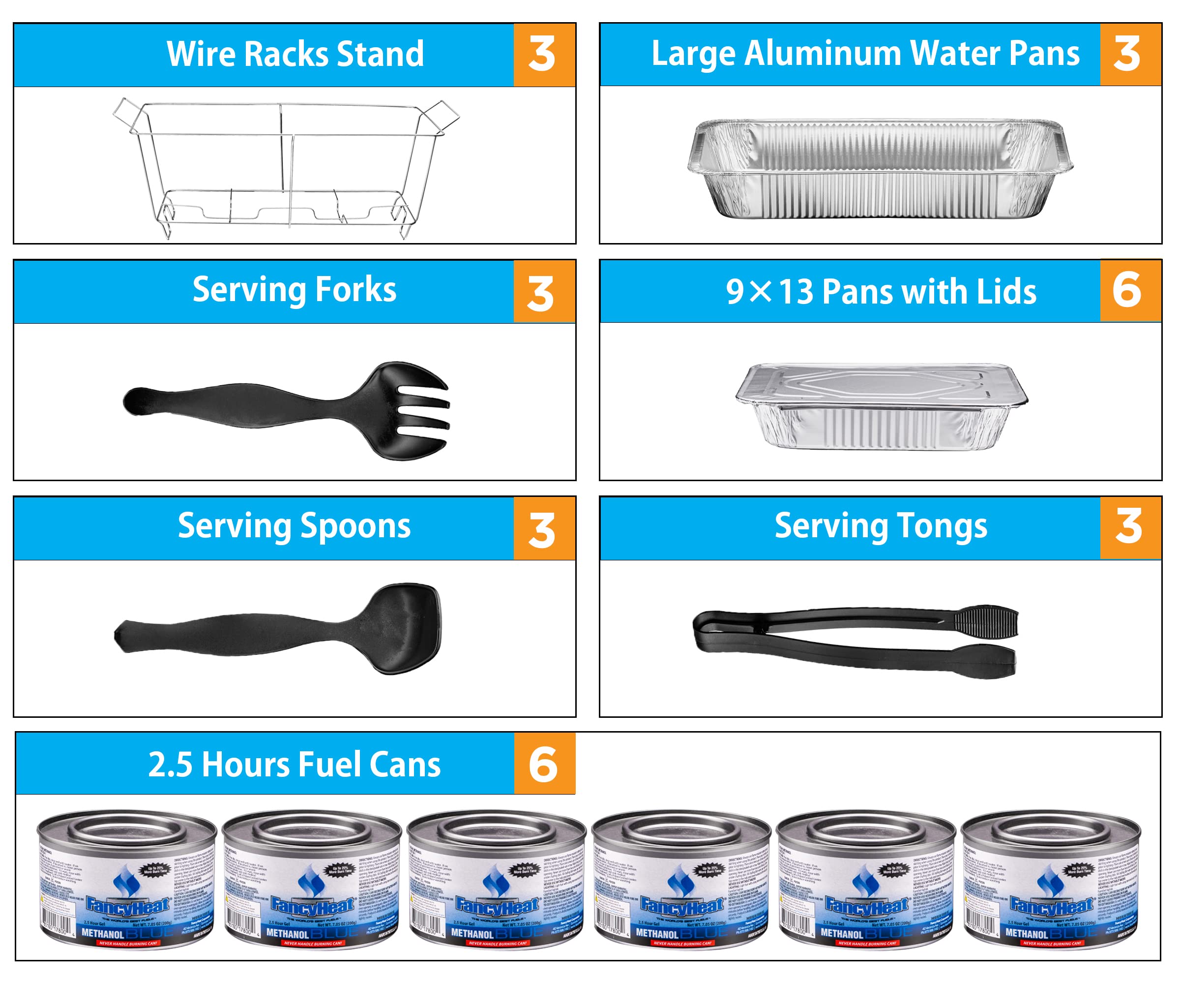 Disposable Chafing Dish Buffet Set, Food Warmers For Parties, Complete 39 Pcs Of Chafing Servers With Covers, Catering Supplies